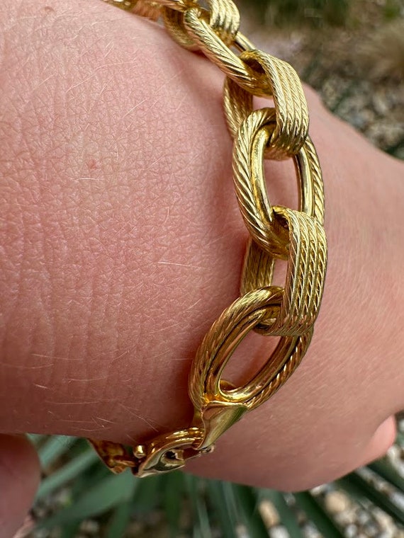 Vintage Estate 14k Yellow Gold Twisted Textured O… - image 4