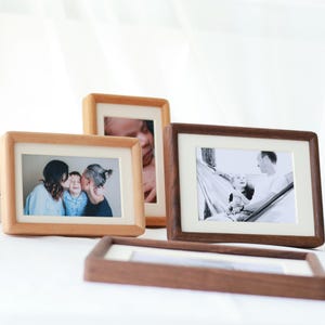 Rustic Walnut Wood Picture Frame: Natural Grain Hardwood, 3-12&quot;