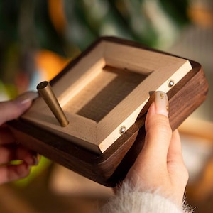 Massiver Bilderrahmen aus Nussbaum & Teak - Abgerundete Ecke Schreibtisch und Wandrahmen für Hochzeits- und Familienfotos | Holzrahmen 2x3 bis 20x3