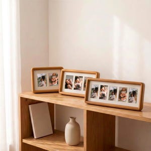 Solid Wood Instax Mini Photo Frame – 2, 3 or 5 Photo Collage, Walnut & Teak