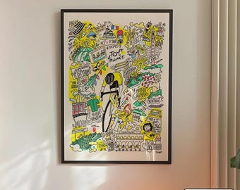 Plakat Tour de France - Doodle Art