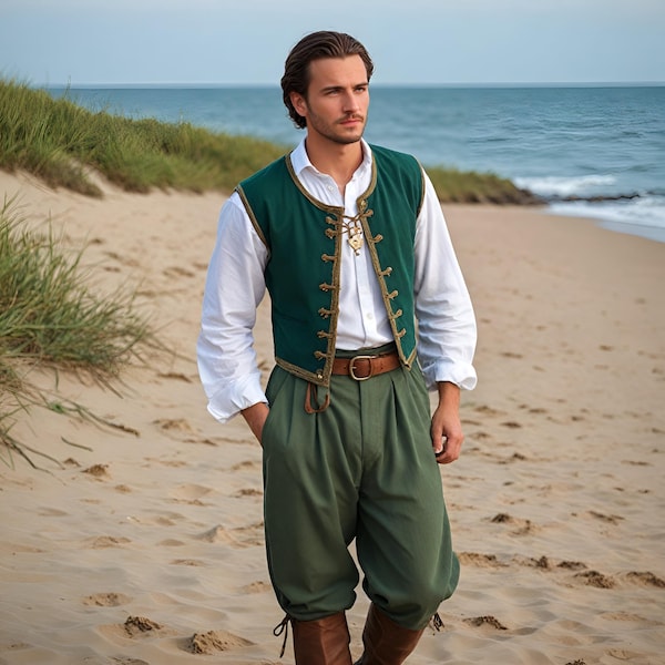 Mens Pirate Renaissance Vest Waistcoat Etsy