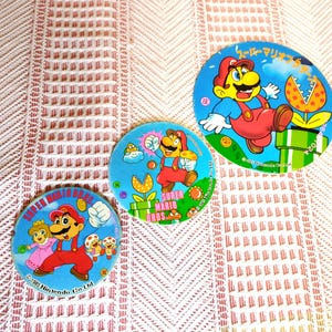 Cartas menko japonesas Menko retro de Mario Juego de 3 hojas de varios tamaños Nintendo vintage F/S Envío gratis Artículo de colección japonés usado