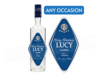 Custom Personalised Sambuca bottle label Sticker- Any occasion novelty unique keepsake memory gift, heartfelt handmade funny present card