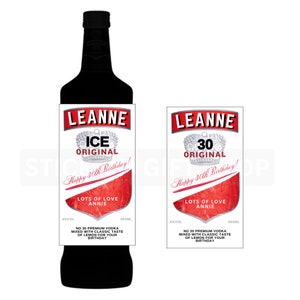 Etichetta personalizzata per bottiglia di birra Alcopop Ice Vodka - Qualsiasi occasione, Natale, festa di Natale, novità, regalo divertente, ricordo fatto a mano