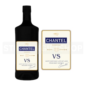 Etiqueta personalizada para botella de brandy: pegatina de coñac personalizada hecha a mano, para cualquier ocasión, aniversario, Navidad, víspera de Año Nuevo, tío papá