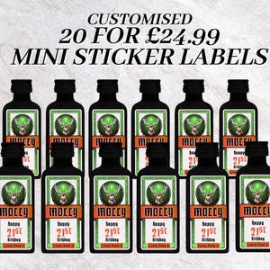 20 mini étiquettes de bouteilles de liqueur personnalisées - Cadeaux pour mariage - toute occasion, entreprise, anniversaire, fête de fiançailles