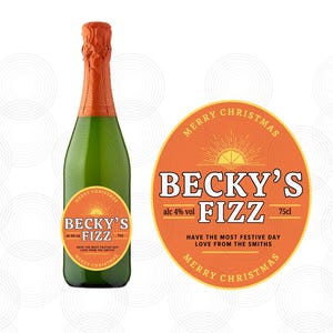 Niestandardowa naklejka na butelkę Orange Fizz na Boże Narodzenie Prezent dla nich, mamy, taty, dekoracja imprezy, rocznica, prezent na Wigilię i Boxing Day dla rodziny