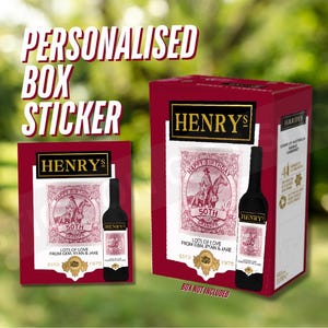 Scatola per vino personalizzata o etichetta adesiva per bottiglia Regalo per l'estate, matrimoni, bomboniere, regalo di lusso per lui e per lei, amanti del vino rosso personalizzato