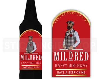 Custom Personalised beer bottle label - Small birthday, wedding, festival, Budget gifts, summer bbq, handmade, father&#39;s day beer gift