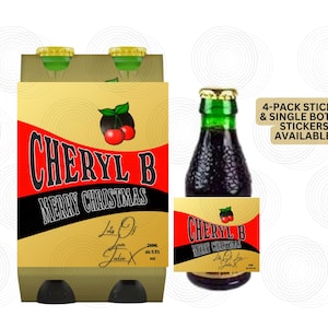 Aangepast gepersonaliseerd Cherry Wine Spirit-flesetiket Alle details gelegenheid drankje kousvuller kerstcadeau unieke nieuwigheid goedkope populaire verkoop
