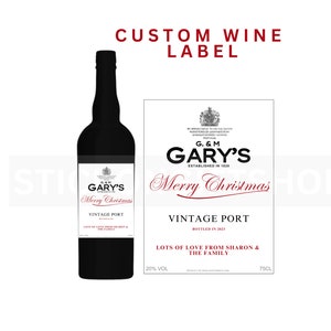Etiqueta personalizada para garrafa de VINHO DO PORTO TINTO - Qualquer ocasião, Natal, pequeno presente pessoal feito à mão, ideias para presentes, texto de memória barato e econômico