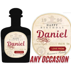 Etiqueta personalizada para botella de tequila: pequeño obsequio de cumpleaños de Navidad, obsequio para amantes del alcohol, ideas de regalos de recuerdo personales hechos a mano para tío