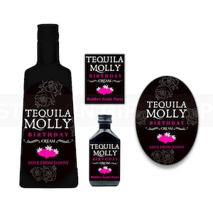 Étiquette de bouteille de tequila personnalisée NUMÉRIQUE, cadeau de fête de mariage, occasion nouveauté pour enterrement de vie de jeune fille, cadeau de Noël festif fait main