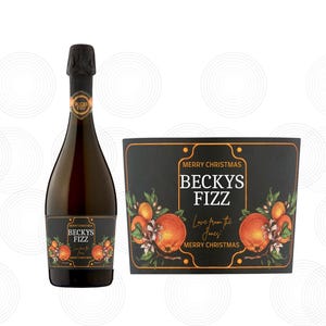 Niestandardowa naklejka na butelkę Orange Fizz na Boże Narodzenie Prezent dla nich, mamy, taty, dekoracja imprezy, rocznica, prezent na Wigilię i Boxing Day dla rodziny