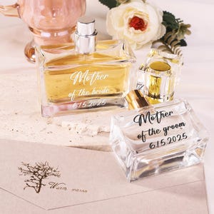 Engraved Wedding Perfume Bottle: Personalized Mother of Bride/Groom Gift