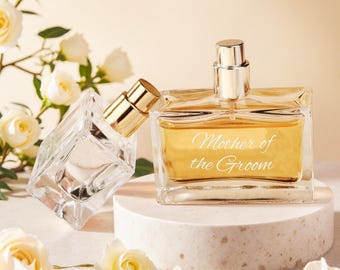 Customized Empty Perfume Bottle | Mother of the Bride | Engraved Wedding Logo or Any Text | Mother of bride gift