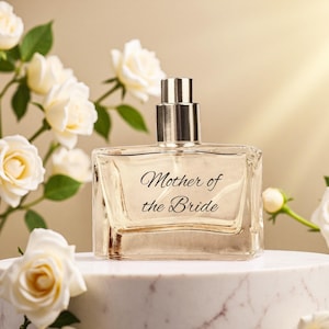 Customized Empty Perfume Bottle | Wedding Gifts for Mom, Bride, Best Man and Bridesmaid | Engraved Wedding Logo | Mother of bride gift