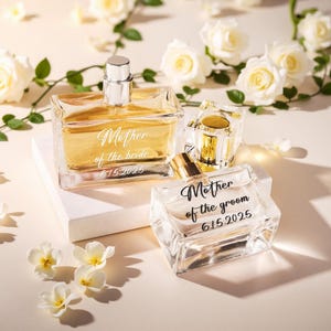 Customized Empty Perfume Bottle | Mother of the Bride | Engraved Wedding Logo or Any Text | Mother of bride gift