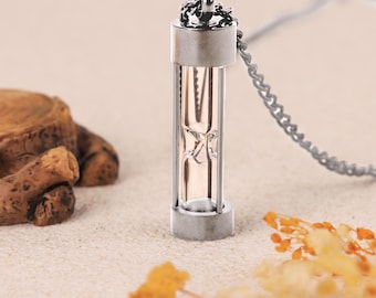 Urn Hourglass Keepsake Necklace - Engravable Memorial Jewelry for Ashes | Gift For Loss Pet | Gift For Loss Mom