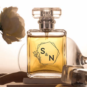 Engraved Wedding Perfume Bottle: Personalized Bridal Party Gifts (Empty)