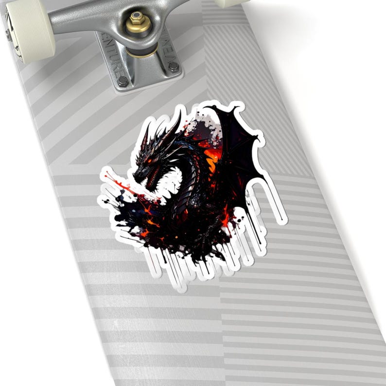 Psf Sticker Dark Fire Dragon Kiss-cut Sticker: Fantasy Decal for Laptop, Journal - Etsy