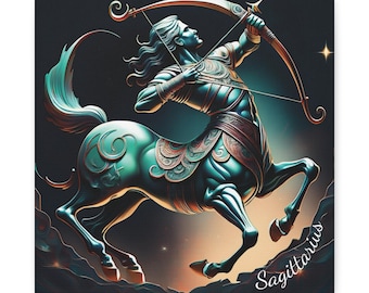 Obraz na płótnie ze znakiem zodiaku Strzelca: wydruk horoskopu astrologicznego