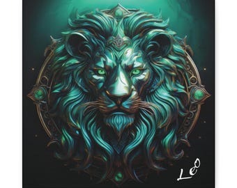 Leo Zodiac Canvas Wall Art: Astrology Horoscope Print