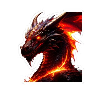 Dragon Kiss-Cut Sticker - Mythical Creature Decal for Laptops, Journals, and More, Fearsome Dragon Sticker, Fantasy Decal,