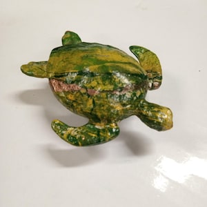 Handmade Hand Cast Sea Turtle Drawer Knob Pull Custom Painted