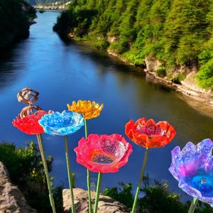 Handmade Resin Flower Bird Feeder Bee Watering Station Garden Decoration Outdoor Seed Holder immagine 18