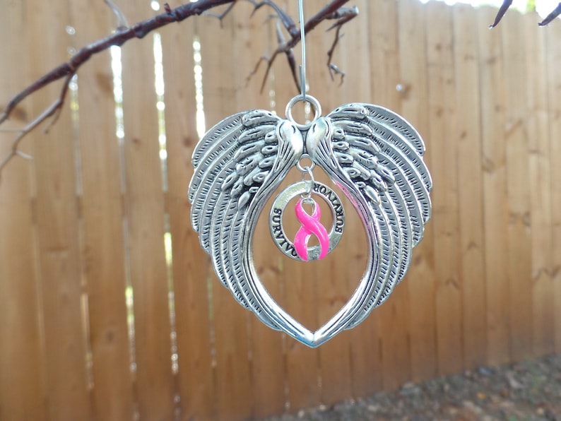 Angel Wings Breast Cancer Awareness Deluxe Ornament Etsy 