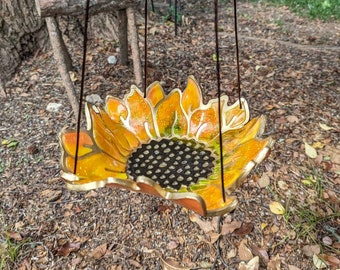 Hanging flower bird feeder, planter or fruit basket series#1 resin garden art hand made original design