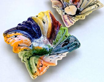 Ceramic Bowls: Nesting, Dessert, Rainbow, Square