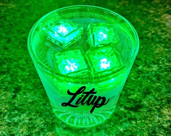 24/48/96 Pack SOLID COLOR LED Light Up Ice Cubes for Drinks, Reusable Waterproof Glow in the Dark Party Wedding Decor All Occasion