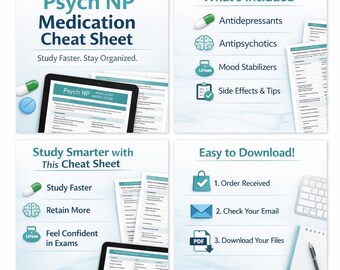 Psych NP Medication Cheat Sheet | Psychiatry Nursing Study Guide (PDF)