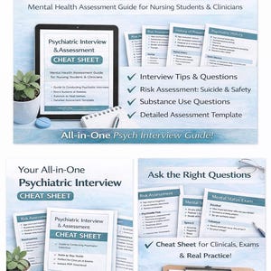 Psychiatric Interview Cheat Sheet | Mental Health Assessment Guide (PDF Download).
