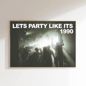 Party Poster, Digital Art, Wall Art Poster, Disco Ball Print, 1990 Poster, Vintage Poster, Digital Download, Retro Poster, Dorm Decor