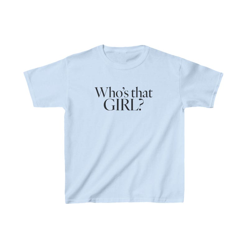 Who's That Girl Baby Tee, Girly Baby Tee, Trendy Shirt, Trendy Baby Tee, Retro Tee, Cool T Shirt, Cute Crop Tee, Trendy Crop Top, Y2K Shirt zdjęcie 6