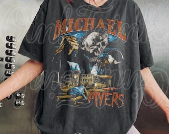 Michael Myers Film T-Shirt, Halloween Horror Unisex Softstyle T-Shirt, Gruseliges Filmliebhaber Shirt, gruseliges Grafik T-Shirt, Halloween-Kostüm-Shirt
