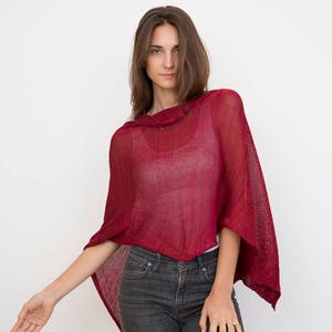 All Season Poncho: Red image 2