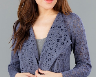 Bamboo Lace Cardigan - Iron