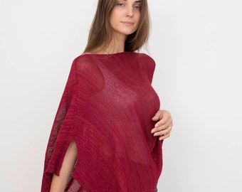 All Season Poncho: Red