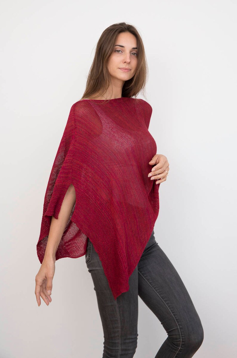 All Season Poncho: Red image 1