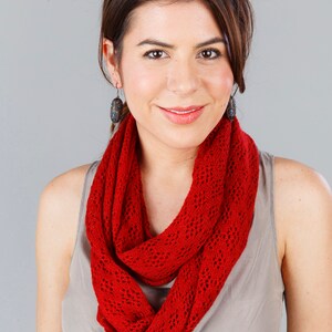 Infinity Scarf Red, Burgundy, Orange Carnelian Red