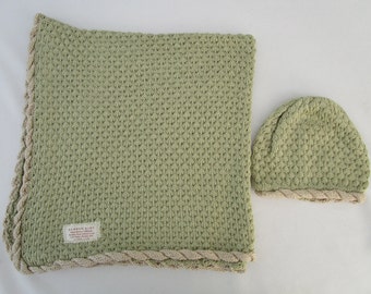 Bamboo Baby Blanket & Hat - Willow (pale green)