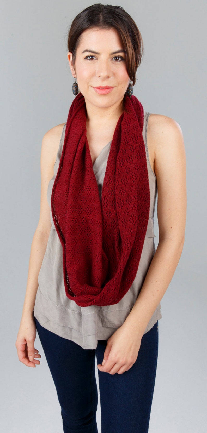 Infinity Scarf Red, Burgundy, Orange image 2