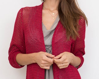 Bamboo Knit Cover-Up: Red