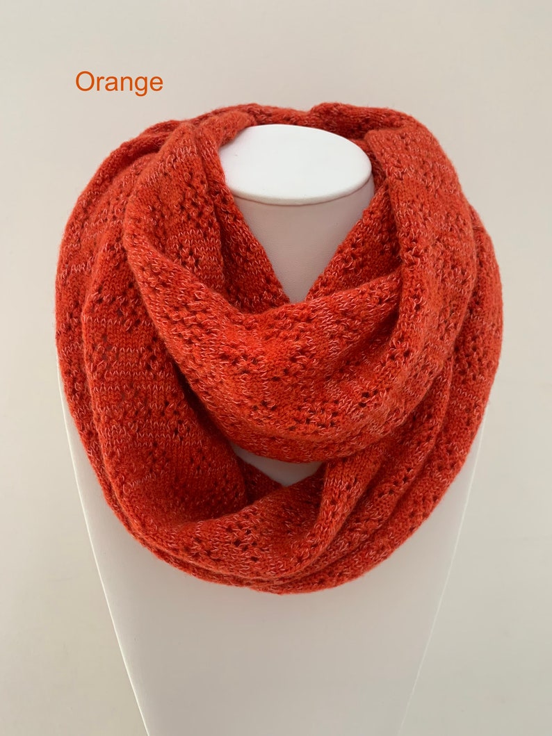 Infinity Scarf Red, Burgundy, Orange Orange