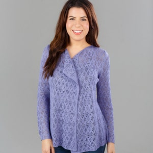 Bamboo Lace Cardigan Periwinkle image 5